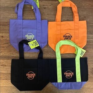 Trader Joe's Trick or Treat 2025 Reusable Tote Bags Set of 4